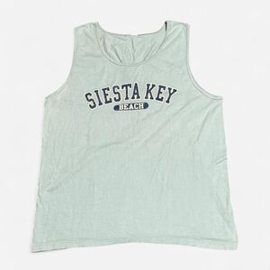 Vintage light blue siesta key beach (width 22/2in & length 28in) tank top